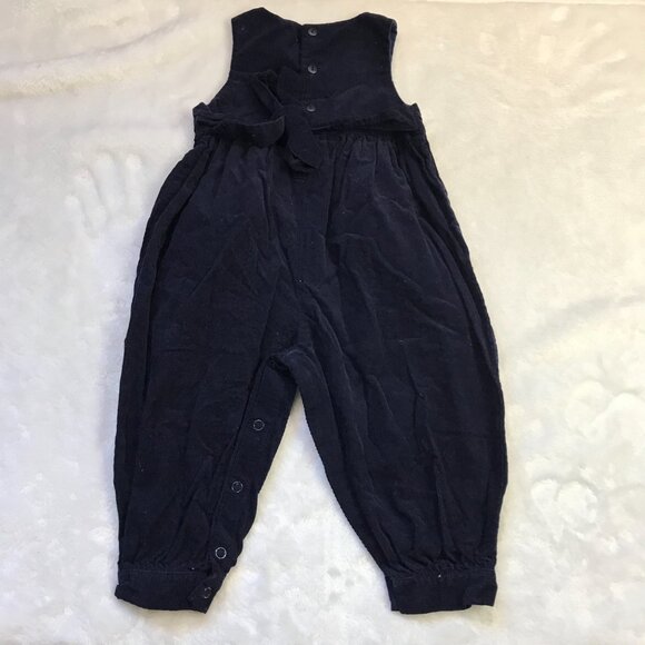 Hartstrings Baby Embroidered Corduroy Jumpsuit Girls Size 24M Navy 100% Cotton‎ - Picture 8 of 9